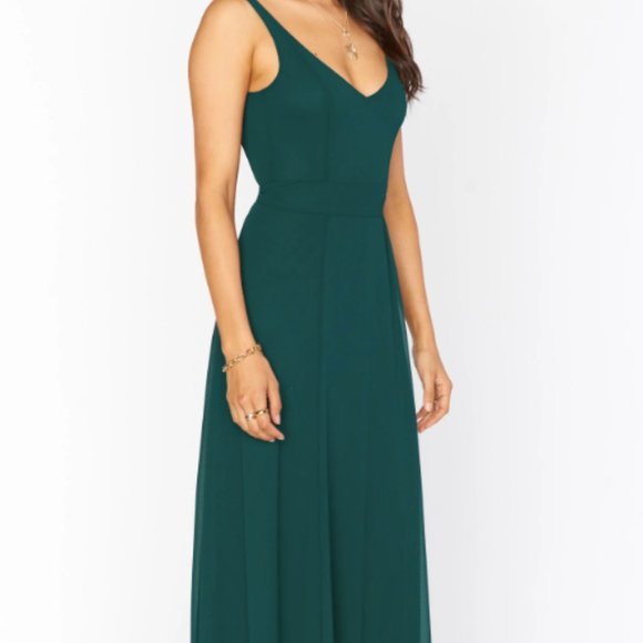 Show Me Your Mumu Emerald Green Chiffon Dress - Picture 1 of 10